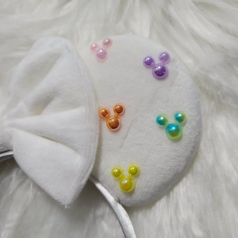 Minnie Mouse White Plush Faux Pearl Ears